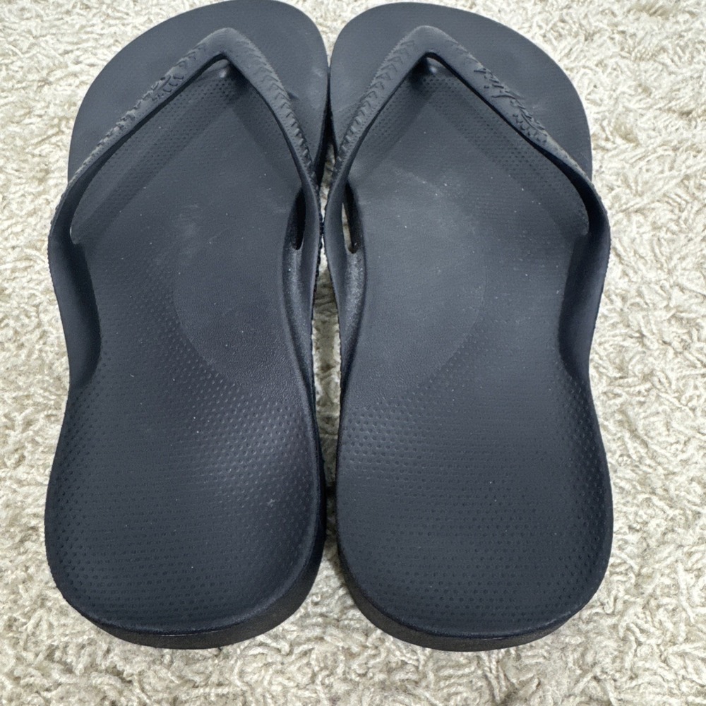 Archies Arch Support Flip Flops Black Women's 9 Men's 8 Orthotic Sandals Beach - Picture 7 of 11